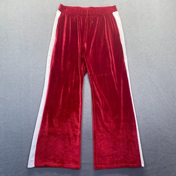 Y2K Velvet Red Size XXL Pants ,Womens Pants,Drawstring,Pockets - Picture 8 of 9